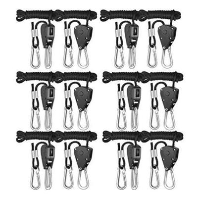 China Garage 6-Pair Heavy Duty 1/8 Inch 8-Feet Long Adjustable Rope Clip Hanger Reinforced Internal Metal Gears, 6-Pack for sale