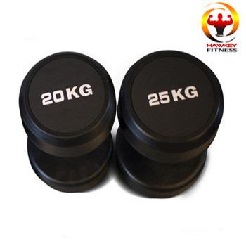 China Anti-Slip Wholesale Urethane Dumbbell PU Round Dumbbell For Sale for sale