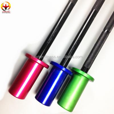 China Colorful Aluminum Alloy Weightlifting 5LB Aluminum Barbell Bar For Kids for sale