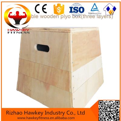 China Creative High Strength Composite Jump Training Equipment Gym Board Plyo Wooden Box for sale