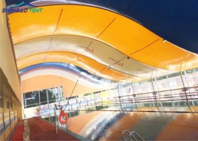 China Colored Tensioned Tension Fabric Buildings / Swimming Pool Shade for sale