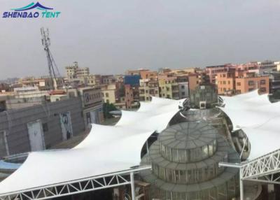 China UV Resistant White Tensile Roof Structures for Pedestrian Street for sale