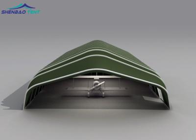 China Green PVC Cover Light Military Aircraft Hangar Tent Portable Aviation Fabric Building for sale