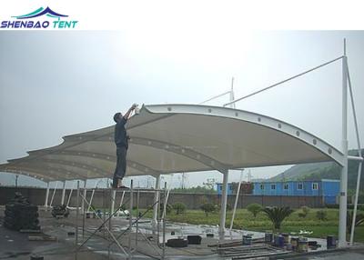 China PVC Tensile Membrane Structures For Car Parking Shed Anti - Rust And Flame Retardant for sale