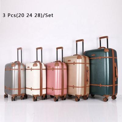 China 1.business new style 2.durable style Europe and America vintage aluminum luxury style leisure suitcase cheap custom trolley luggage sets for sale