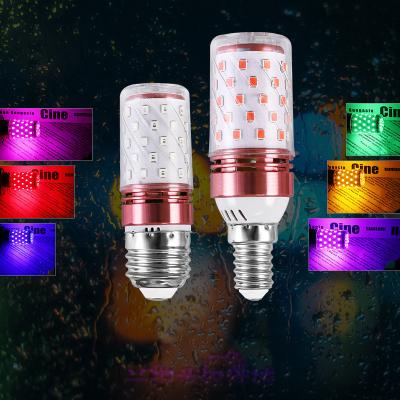 China Atmosphere Energy Saving Red Wedding Hotel LED Light Bulb Buddha Lamp Screw Corn Lantern Light Pink Blue Light Blue for sale