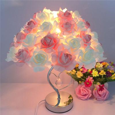 China European European Table Lamp Rose Flower Night Light Home Wedding Decor Decoration Lights Valentine's Day Gift for sale