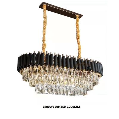 China Modern Indoor Luxury Round Pendant Light Black Gold LED Lights Round Home Hanging Nordic Modern Crystal k9 Chandelier for sale