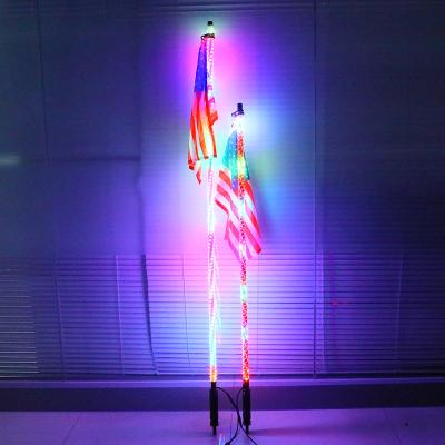 China Waterproof Remote Control Multicolor Super Bright Light ATV LED Whip Light RGB Flag Pole Lamp Chasing Lights for sale