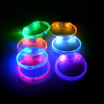 China Music Activated Newcomer Pop or Noise Activated LED Flashing Wristband Ready To Ship For Any Parties for sale