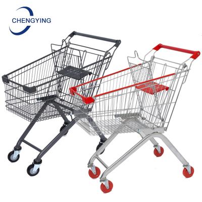 China Large Price Durable Large Size Shop Trolley Metal Supermarket Shopping Trolley Trolley With Seat for sale