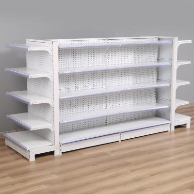 China Heavy Duty Double Sided Grocery Store Double Sided Racks Supermarket Shelves Metal Racks For Stores Supermarket for sale