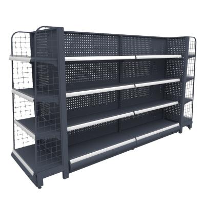 China Customized Double Sided Layer Shelving Europe Style Supermarket Shelves Steel Gondola Supermarket Shelf for sale