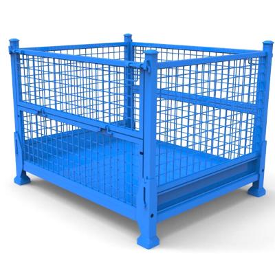 China Warehouse Storage System Hot Sale Metal Wire Box Pallet Industrial Steel Mesh Container Roll Off Pallet for sale