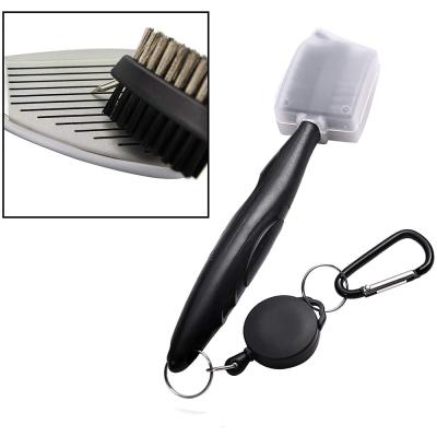 China High Quality Roll Double Sided Retractable Button Pull Brush Cleaning Equipment Golf Club Golf Throwing Tool Golf Cleaning Tool for sale