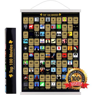 China paper & Cardboard Custom 100 Movies Bucket List Scratch Off Premium Poster Wall Decor For Home for sale