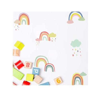 China Background Waterproof Multicolor Layout Kindergarten Bedroom Room Kids Wall Stickers Decor Rainbow Cartoon Home Decoration for sale