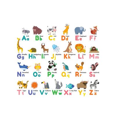 China Waterproof Custom Colorful Animal Letter ABC Kids Wall Stickers Wall Decals Peel and Stick Removable Wall Stickers for Christmas Gift for sale