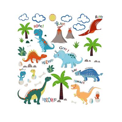 China Custom Creative Dinosaurs Waterproof Decorative Wall Art Sticker Decals Dinosaur Wall Decals World Skin and Stick for Boys Room or Nursery for sale