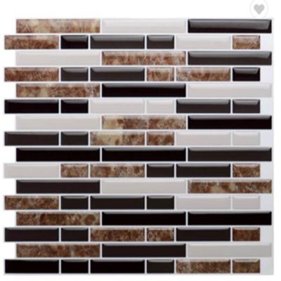 China Waterproof+Eco-friendly Self Adhesive Bathroom Wall Tiles Waterproof 3d Tile Sticker Peel and Stick Backsplash Tile for sale