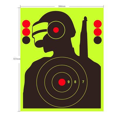 China Reusable Shooting Target Self-adhesive Fluorescent Yellow Splatter Aiming Target for Indoor and Outdoor Shooting Rang for sale