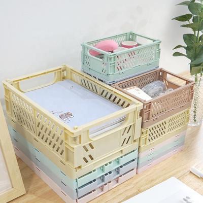 China Viable Outdoor Desktop Organizer Stackable Containers Plastic Foldable Storage Box Basket for sale