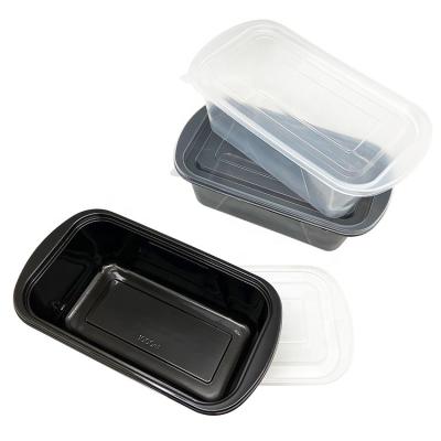 China 1000ml Microwavable With Lid Plastic Bento Lunch Boxes Disposable Food Takeaway Container for sale