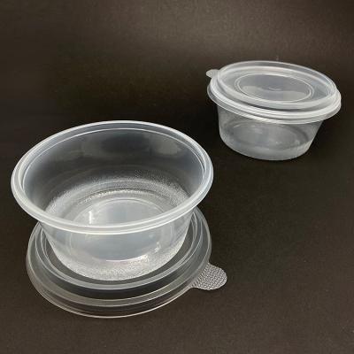 China Raw PP Plastic 400ML With Lid Soup Food Container Disposable Takeout Bowls for sale