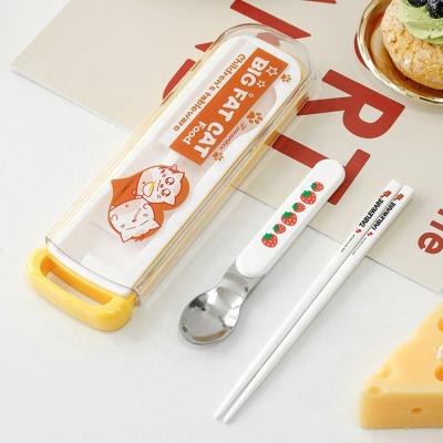 China Sustainable Portable With Case Eco Friendly Reusable Tableware Spoon Chopsticks Set for sale