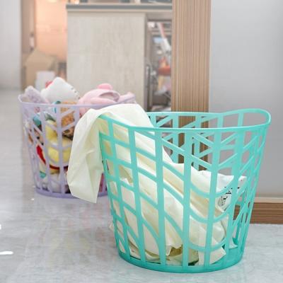 China Sustainable Portable Household Bathroom Large Mesh Clothes Storage Organizer Plastic Laundry Basket for sale