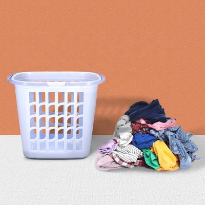 China Sustainable Portable Household Wash Clothes With Plastic Handle Laundry Storage Basket for sale