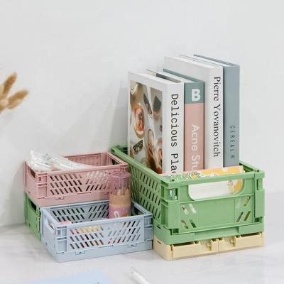 China Sustainable Stackable Picnic Organizer Plastic Portable Folding Storage Basket for sale