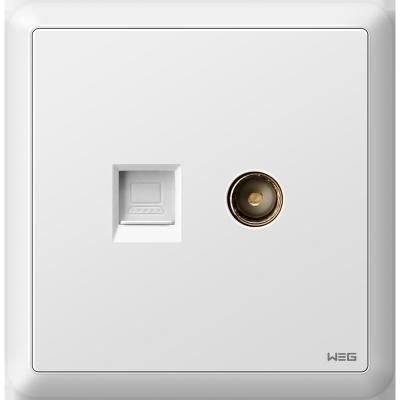 China Nobless Socket Panel White W7TV/DN Internet Wall Outlet for sale