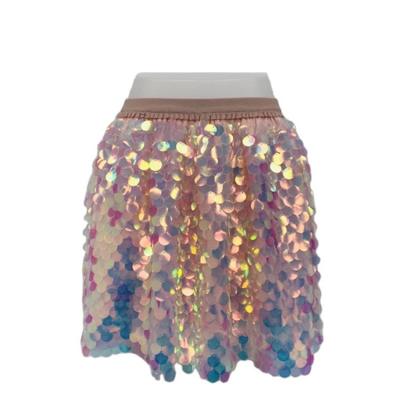 China Wholesale High Quality Girl Glitter Sequin Skirts Set Small Sequins For Girls For Kids Casual 500 Polyester Skyline Glitter Shorts for sale