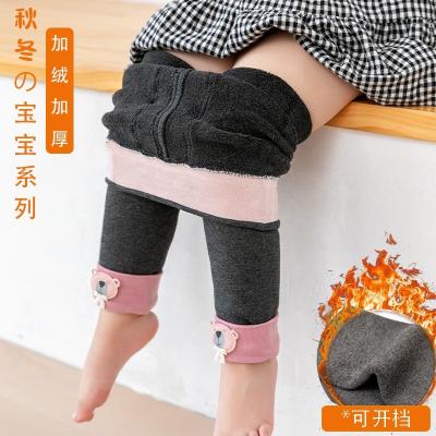 China Breathable Winter Fleece Thick Baby Pants Fashion High Waisted Soft Comfortable Cotton Warm Baby Kids Gaiters for sale