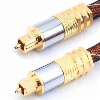 China Shiny Gold Multimedia Optical Audio Digital Toslink To Toslink Cable With Nylon for sale