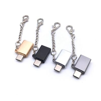 China MP3/MP4 Player USB3.0 USB-A Type C USB-C USB-C Data Sync Converter Connector USB 3.0 Female To Type-C B 3.1 Male Mini OTG Adapter with main chain for sale