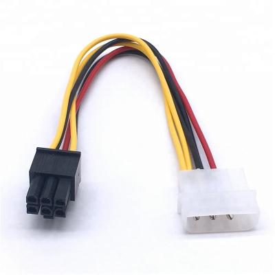 China COMPUTER 4 Pin Molex to 6 Pin Female GPU PCIE PCI-E PCI Express Video Card Power Converter Adapter Cable for sale