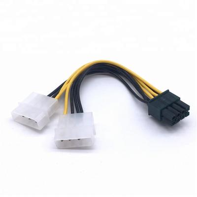 China COMPUTER 8 Pin EPS to Dual 4 Pin Molex Power Cable 2 x 4 PCI-E PCI Express Converter Adapter for sale