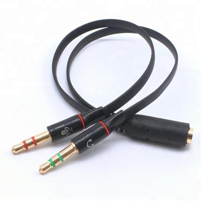 China Multimedia Speaker And Earphone Stereo Audio Splitter 3.5mm Adapter Cable Flat for sale