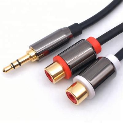 China Multimedia Stereo Audio Adapter Extension Cable 3.5mm Male To 2 RCA Female for sale