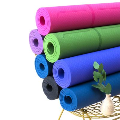 China Non-slip Factory Sample Toub Band 6mm Pilates Exercise Fitness Yoga Mats Custom Eco Friendly for sale