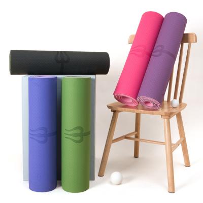 China Custom Toub Band 6mm Pilates Exercise Fitness Yoga Non-Slip Eco-Friendly Mat for sale