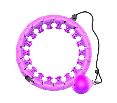 China Yiwu Factory Price Wholesale Bodybuilding Fitness For Exercise Mode Purple 24 Color Knot Fitness Smart Hoola Detachable Circle for sale