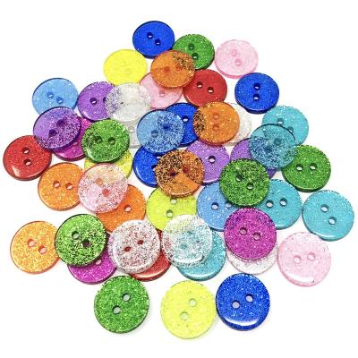 China 100pcs/bag Washable 13mm 15mm 19mm Round 2 Holes Sewing Glitter Buttons Shimmer Shiny Crafts DIY Wedding Decorations Clothing Accessories for sale