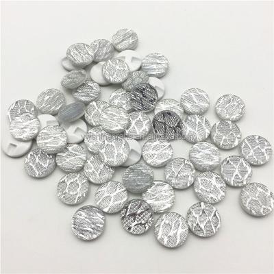 China 100pcs/bag 15mm Glitter Washable Silver Resin Round Buttons For Clothing Sparkle Accessories Scrapbooking Sewing Embellishments for sale