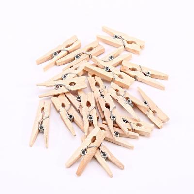 China 50pcs/bag 30mm Wooden Staples Wooden Pegs Wedding Paper Clips Scrapbooking Decorations Crafts Clothespins DIY Christmas Card Holders for sale