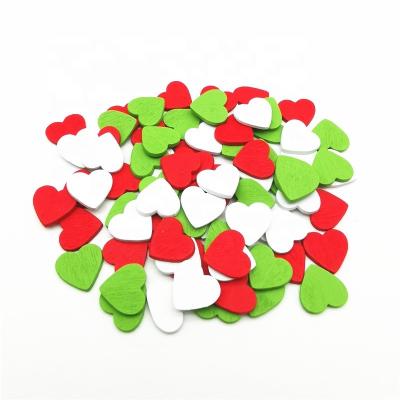 China Europe Wedding 100pcs/bag 12mm Mini Wood Hearts Cutouts DIY Opener Chips Confetti Cardmaking Toppers Scrapbooking 3 Colors for sale