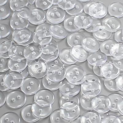 China Resin Washable Clear Transparent Round Buttons 2 Holes Sewing Shirt Garment Accessories DIY Crafts for sale