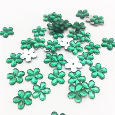 China 1000pcs/bag Acrylic Flower Gems Flatbacks Resin Embellishment Christmas DIY Wedding Crafts 12mm for sale